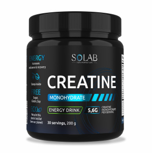 SOLAB / Креатин моногидрат, Creatine Monohydrate.  Вкус Энергетик, 200 гр. 30 порций