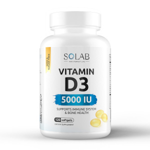 SOLAB / Vitamin D3, Витамин Д3 5000 ME, 120 капсул