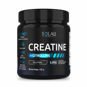 SOLAB / Креатин в порошке + L-цитруллин. Вкус Нейтральный, 200 г, 30 порций