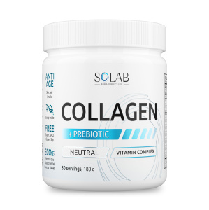 SOLAB / Коллаген с пребиотиками. Нейтральный вкус, 180г. 30 порций