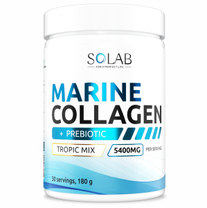 SOLAB / Коллаген морской + пребиотик + витамин С, вкус Тропический микс, 180 гр