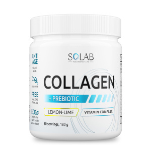 SOLAB / Коллаген с пребиотиками. Вкус Лимон-лайм 180г. 30 порций