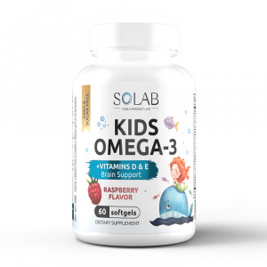 SOLAB / Комплекс детский с Омега-3 с витаминами Е и Д / Omega-3 Kids + Vitamins D & E. Курс на 30 дней