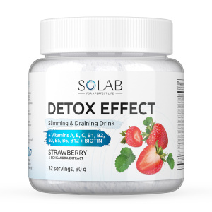 SOLAB / Напиток растворимый. Detox Slim Effect. Детокс Эффект со вкусом Клубники , 32 порции