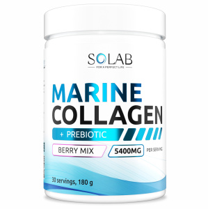 SOLAB / Коллаген морской + пребиотик + витамин С, вкус Ягодный микс, 180 гр