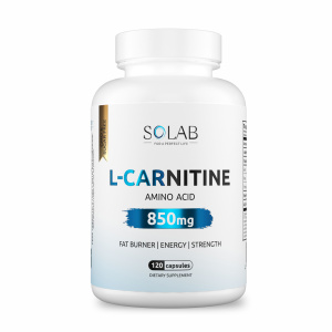 SOLAB / L-Carnitine, Л-карнитин. Снимает усталость, способствует похудению. 120 капсул
