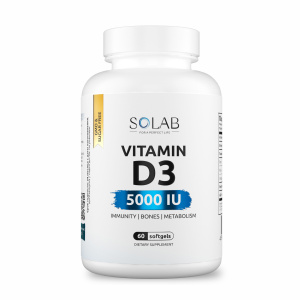 SOLAB / Витамин D3 5000 ME, 60 капсул