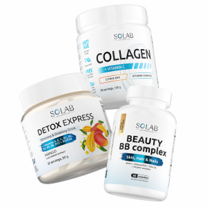 SOLAB / Бьюти-бокс для поддержания красоты и молодости / Коллаген, BB complex, Detox Express