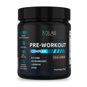 SOLAB / Предтренировочный комплекс Pre-workout, Кола-Лимон, 35 порций