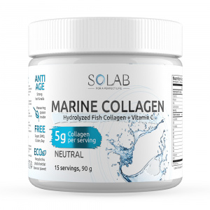 SOLAB / Морской Коллаген + Витамин С, Sea Collagen +  Vitamine C, Вкус: Нейтральный, 15 порций