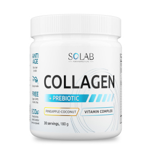 SOLAB / Коллаген с пребиотиками. Вкус Кокос-Ананас, 180г. 30 порций
