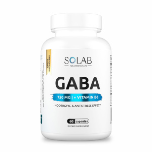 SOLAB / ГАМК+В6, GABA+В6, 60 капсул
