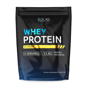 SOLAB / Протеин Whey Protein Вкус Пломбир  450гр, 15 порций