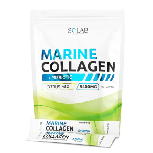 SOLAB / Коллаген морской + пребиотик + витамин С в стиках. Вкус Цитрусовый микс, 15 стиков