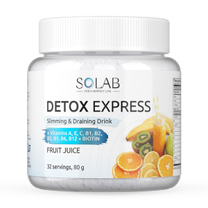 SOLAB / Напиток растворимый. Detox Slim Effect. Детокс Экспресс со вкусом Фруктовый сок, 32 порции