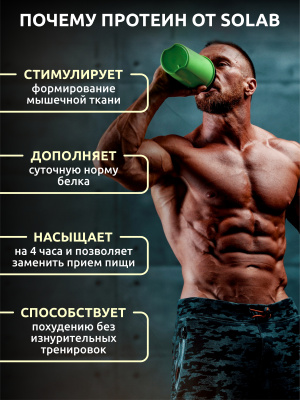 SOLAB / Протеин Whey Protein  Вкус Французская ваниль, 450г, 15 порций