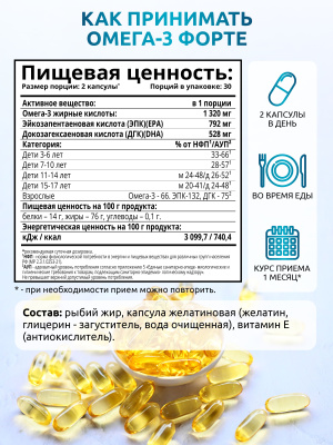 SOLAB / Omega-3 Форте, 60 капсул
