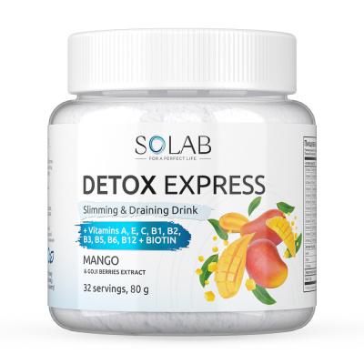 SOLAB / Напиток растворимый. Detox Slim Effect. Детокс Экспресс со вкусом Манго, 32 порции