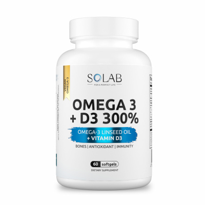 SOLAB / Омега-3 Д3, 300%. 60 капсул