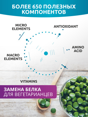 SOLAB / Хлорелла натуральная в таблетках, 100 г