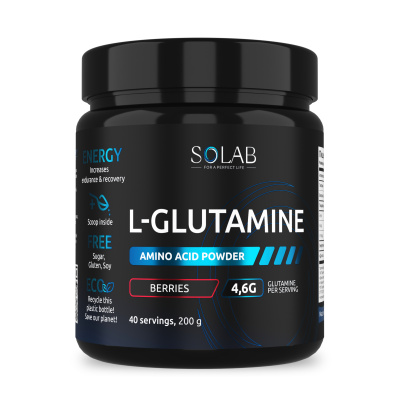 SOLAB / Глютамин  Вкус Лесные ягоды, 200 гр