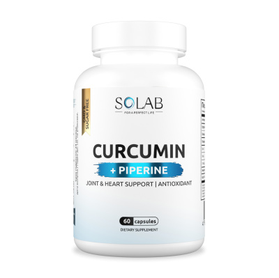 SOLAB / Куркумин + пиперин, 60 капсул