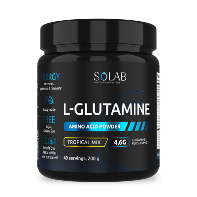 SOLAB / Глютамин Вкус Тропический микс, 200 гр
