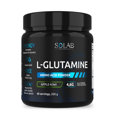 SOLAB / Глютамин  Вкус Яблоко-киви, 200 гр