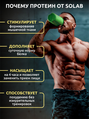 SOLAB / Протеин Whey Protein  Вкус Банан-дыня, 450г, 15 порций
