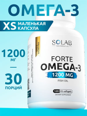 SOLAB / Omega-3  XS 60%,1200 мг, 120 капсул