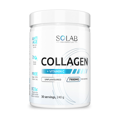 SOLAB / Гидролизованный коллаген с витамином С, 240г,  30 порций