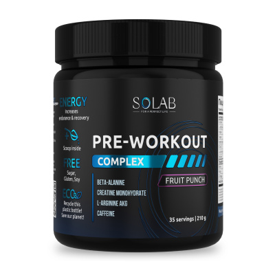 SOLAB / Предтренировочный комплекс Pre-workout, Фруктовый пунш, 35 порций