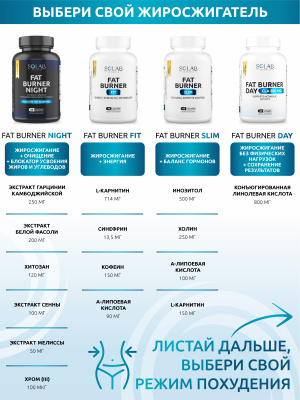 SOLAB / Жиросжигатель FAT BURNER для похудения для женщин и мужчин ,30 капсул