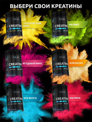 SOLAB / Креатин моногидрат. Вкус Манго, 400 гр. 60 порций
