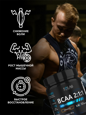SOLAB / Набор спортивного питания Эффективность и восстановление / BCAA, креатин, L-карнитин
